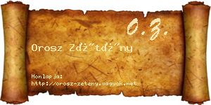 Orosz Zétény névjegykártya
